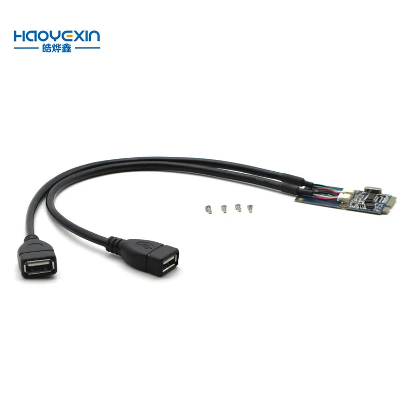 Мини PCI-E PCI Express на два USB-адаптера mPCIe в 5-контактный 2-портовый USB2.0 конвертер для