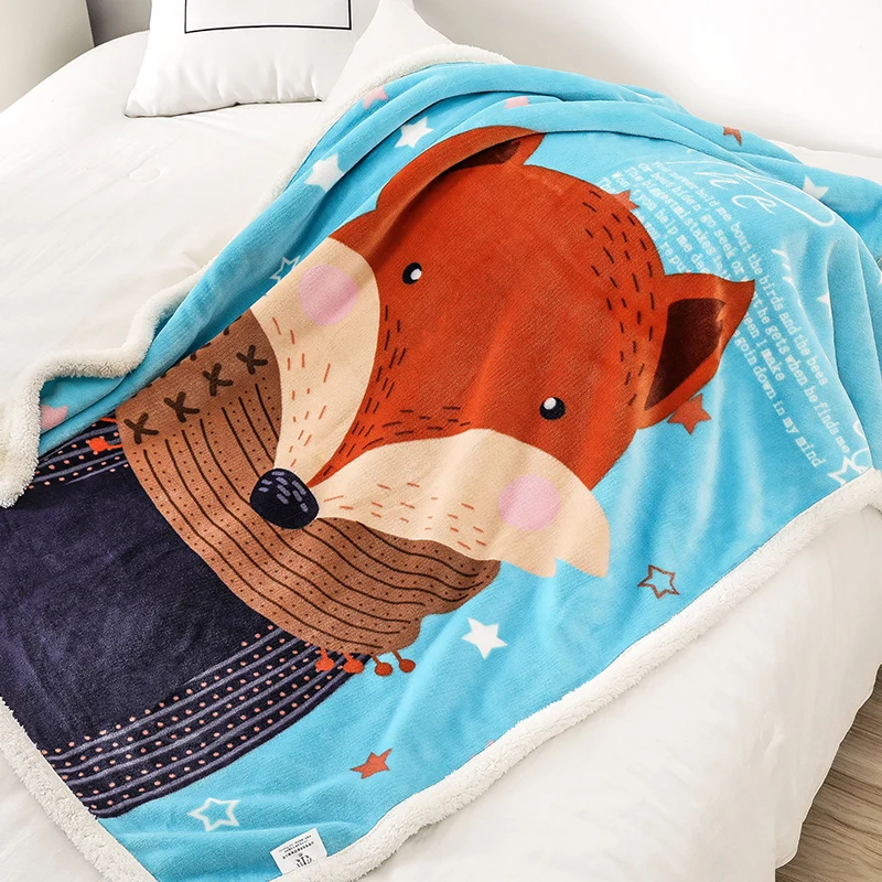 Beroyal New 2019 Kids Blanket - 1PC Fleece Super Soft Cartoon Throw Children Bedding Set Baby Swaddle 100x140cm | Дом и сад