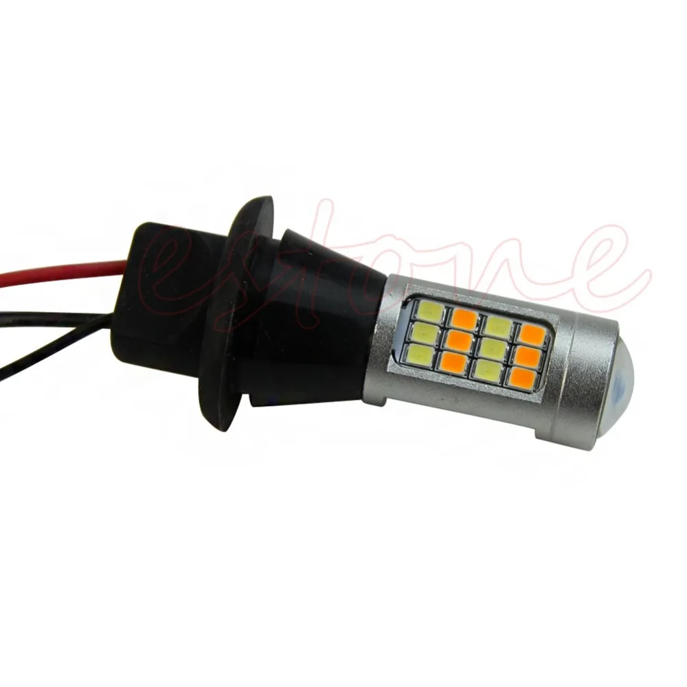 Авто Стайлинг 2 шт. 50 Вт 7440 T20 42 светодиодный 2835 Dual Цвет горки DRL сигнал поворота