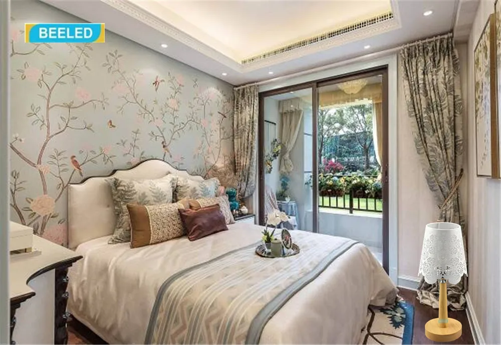 Настольные лампы для спальни ночник Белый Абажур Настольная лампа гостиной