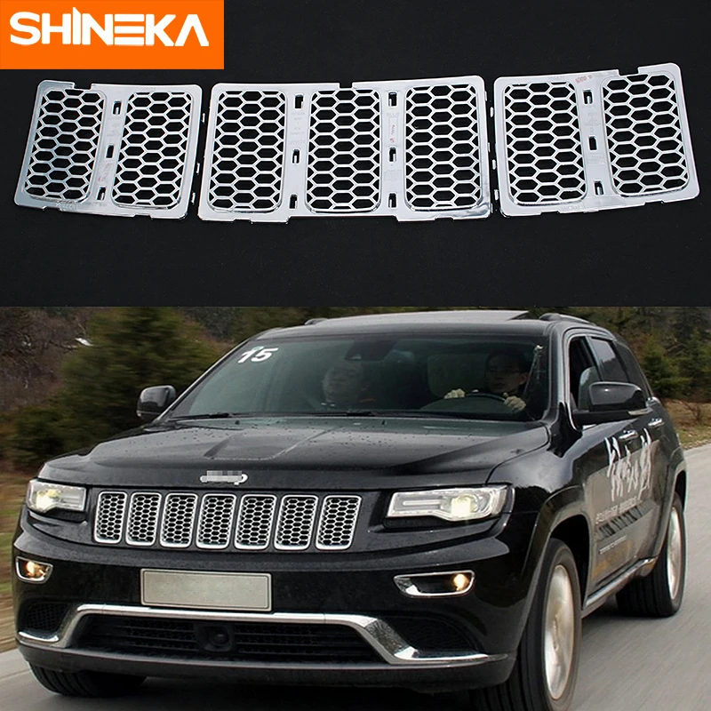 SHINEKA гоночные грили для Jeep Grand Cherokee-+ вставка сетчатая вентиляционная рамка кольцо выход внешний стиль для Grand Cherokee
