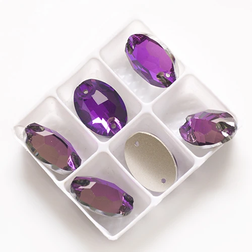 Amethyst YANRUO 3210 овальные стеклянные стразы для шитья с плоской задней частью Стразы для рукоделия - Цвет: Amethyst