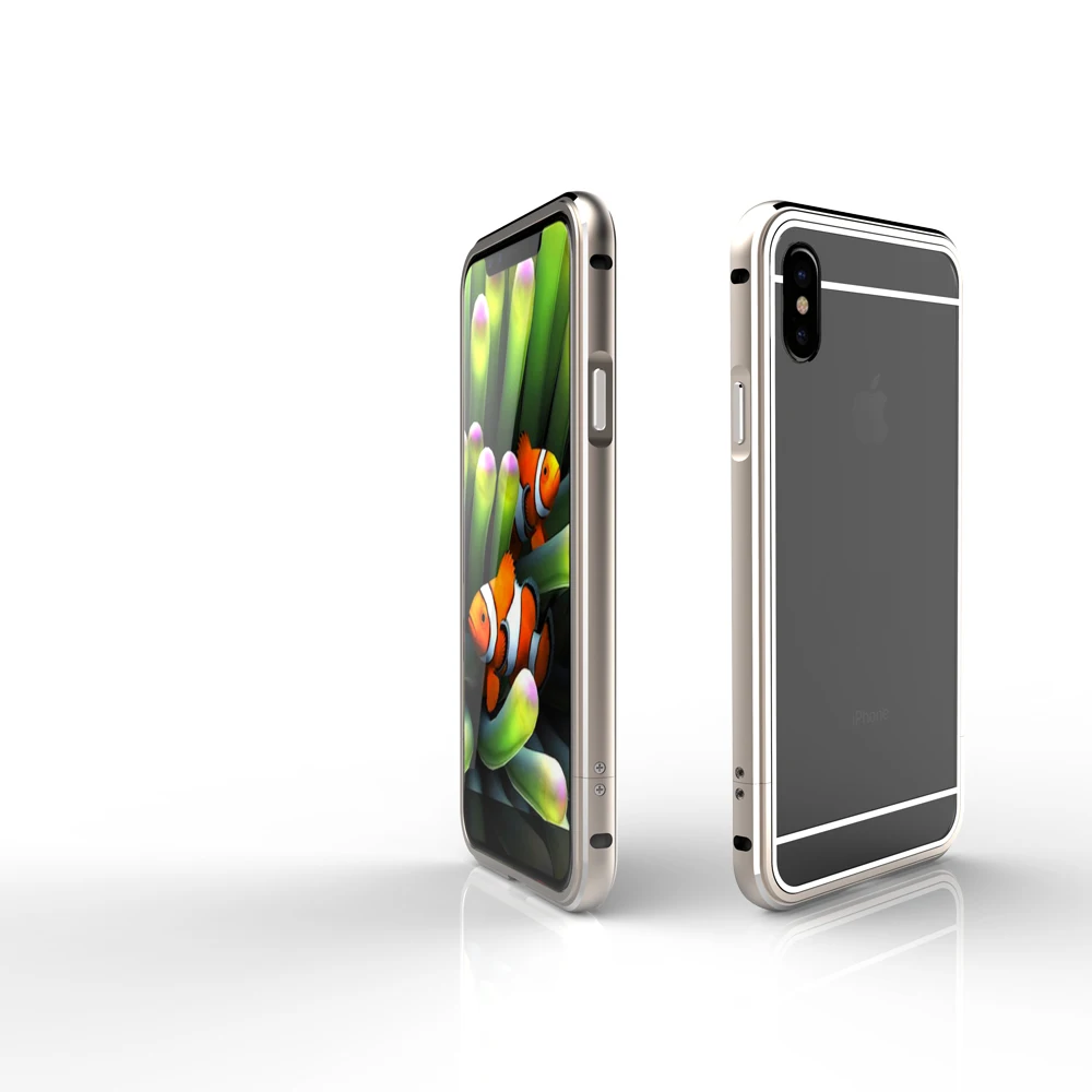 rose gold Для iphone x Case Алюминий рамка из металлического сплава тонкий компьютер жесткий чехол для iphone x задняя крышка для iphone x Бампер протектор - Цвет: rose gold