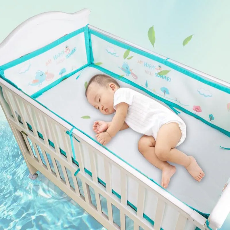 Baby Bed Bumpers Polyester Baby Crib Protector Cartoon Washable Cot Bumpers In Crib For Newborns Multicolor Cot Bumper 120x60cm