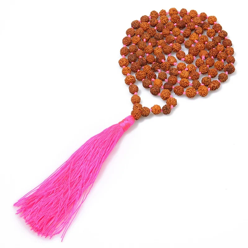 Balibali классический Rudraksha мужской ожерелье s круглый Bodhi семена Длинный кисточкой