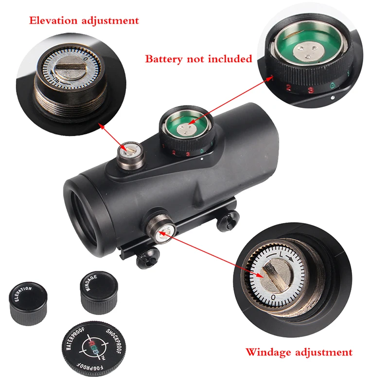 Голографический прицел 1x30 мм красный зеленый синий в горошек RGB подходит для 20