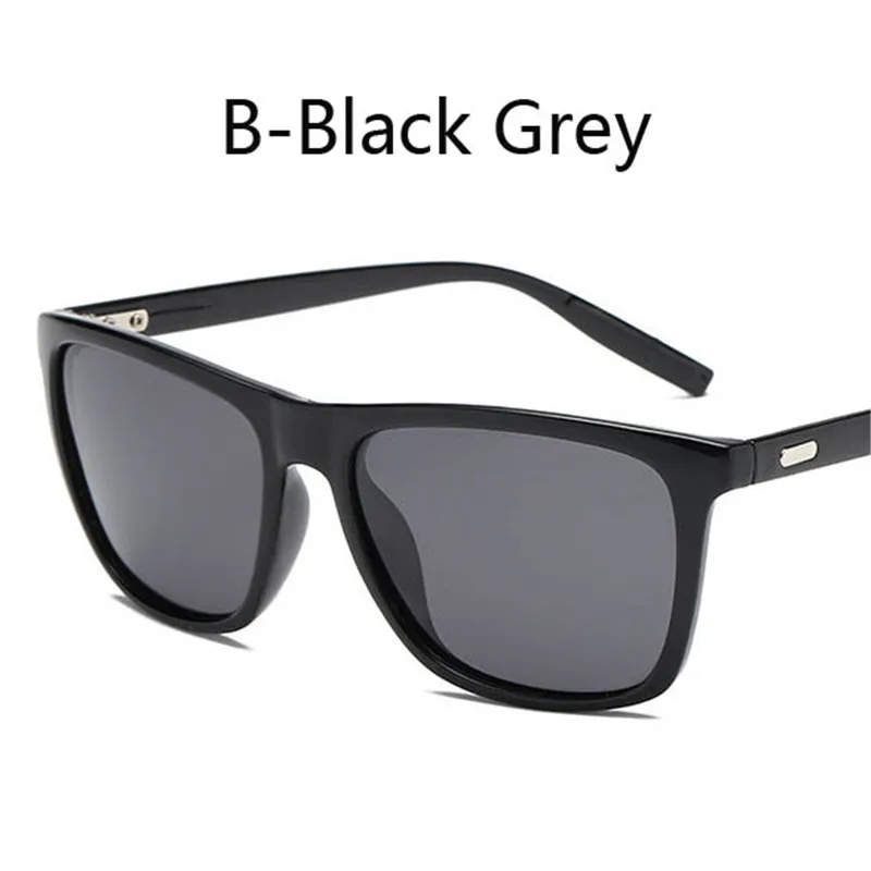 B-Black Grey Занавес, фирменный дизайн, Классические поляризованные солнцезащитные очки для мужчин и женщин, для вождения, квадратная оправа, солнцезащитные очки, мужские очки, UV400, Gafas De Sol - Цвет линз: B-Black Grey