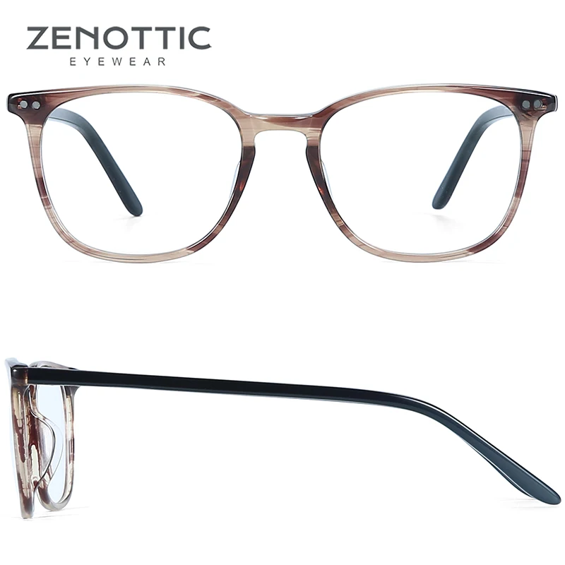 ZENOTTIC, прозрачные очки, оправа, мужские очки по рецепту, линзы, ацетатные очки, мужские оправы, оптические очки для близорукости, BT2007