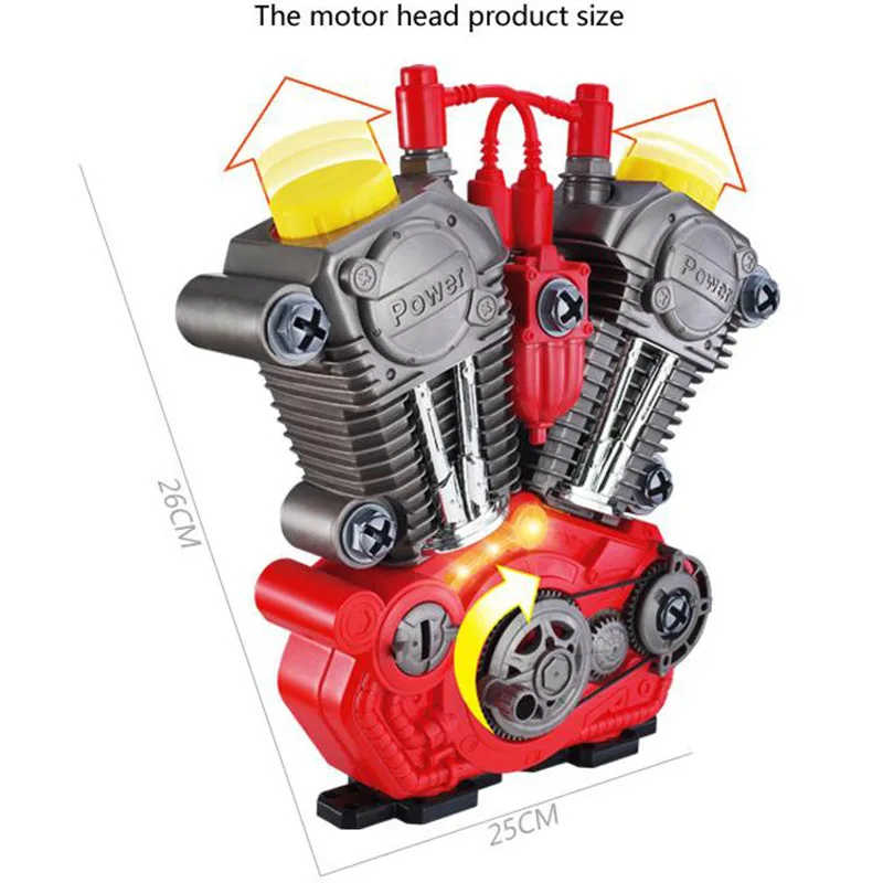 Детские игрушки мотоцикл двигатель капитальный ремонт игровой набор светильник