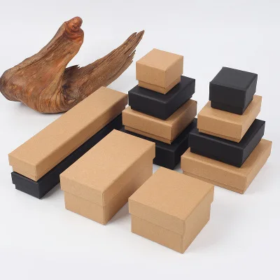 Для заказа ювелирных изделий клиент 2 цвета коричневая бумажная коробка и черная