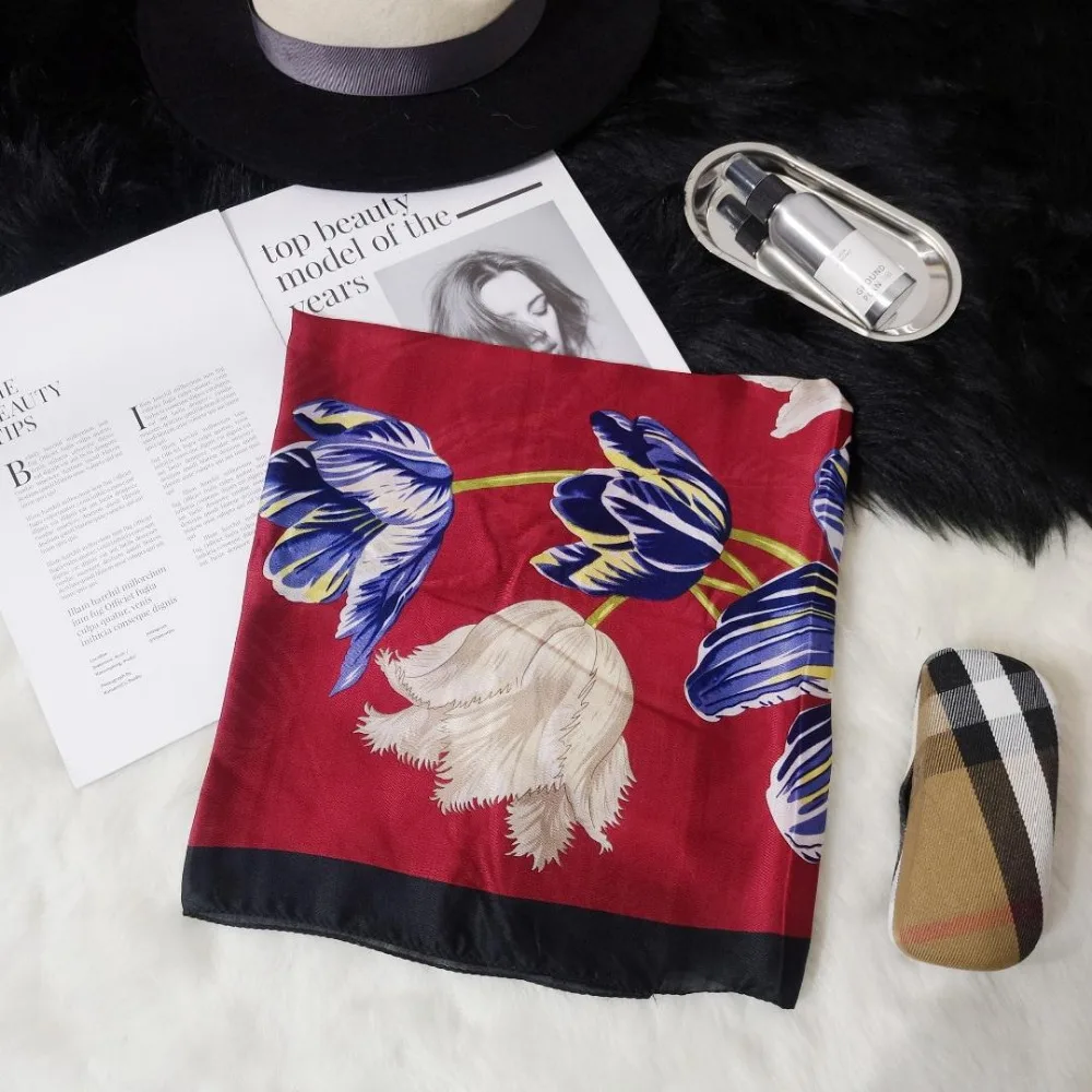 Women Floral Silk Scarfs Long Shawls Bandana Head Scarves Stoles Scarf Luxury Brand 180*90cm SG32216 | Аксессуары для одежды