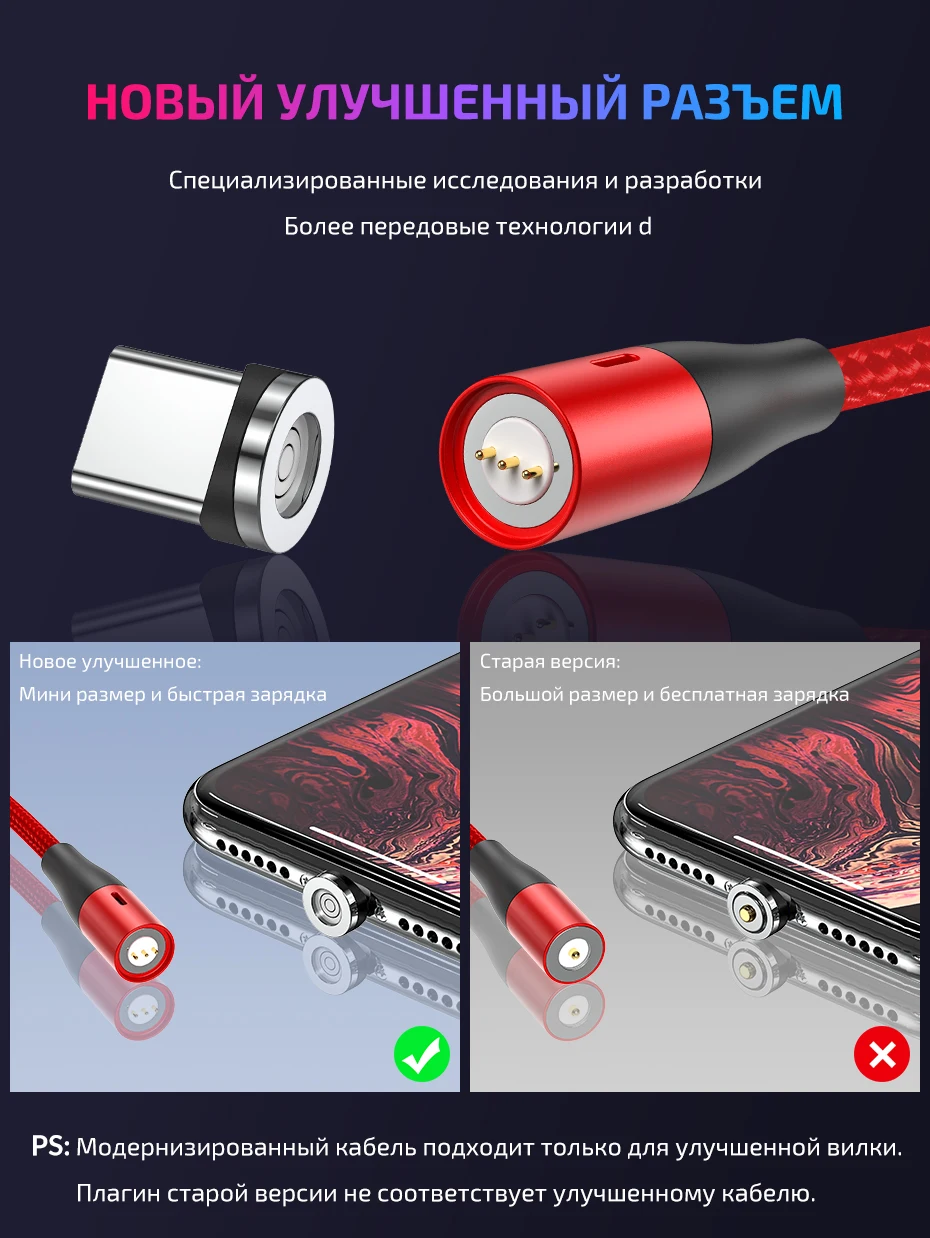 Магнитный usb-кабель TOPK 1 м 3 А, кабель для быстрой зарядки и передачи данных для iPhone Xs Max, Магнитный зарядный кабель Micro USB type-C для samsung S10