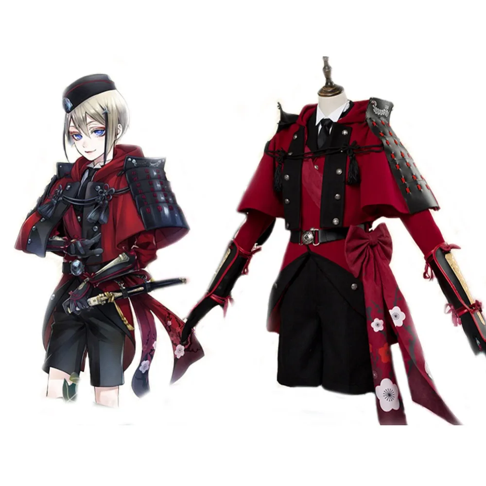 Бесплатная доставка аниме Touken Ranbu Online Hyuuga Masamune костюм для косплея красная