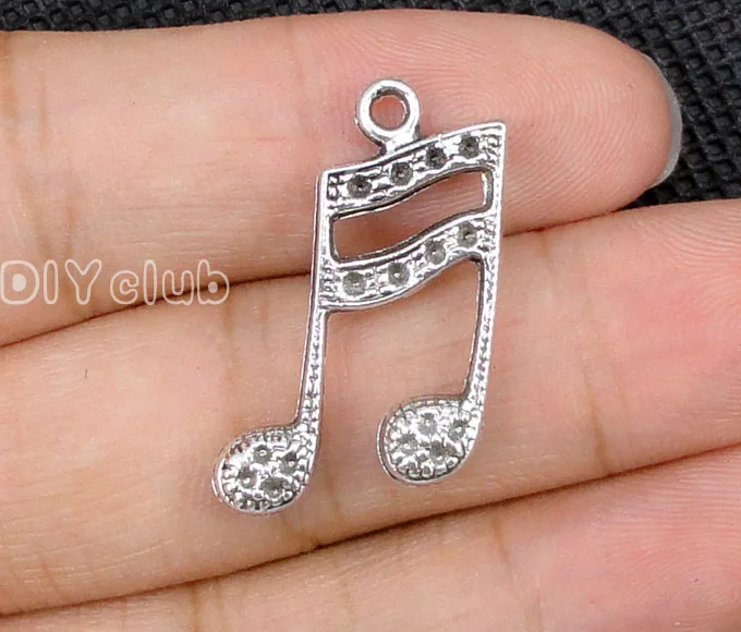 20pcs Music Note Charm подвеска античное тибетское серебро/бронза 26x17мм|charm pendant|music note
