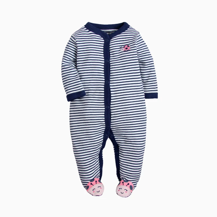 Одежда для сна маленьких мальчиков с полосками застежкой на пуговицы хлопковая