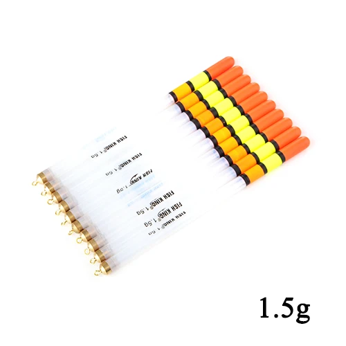 FISH KING, 10 шт./лот, 2 г/2,5 г/3,0 г, прозрачный пластиковый поплавок для ловли карпа/грубой рыбалки, поплавки, трубки разных размеров, рыболовные снасти - Цвет: 1.5g