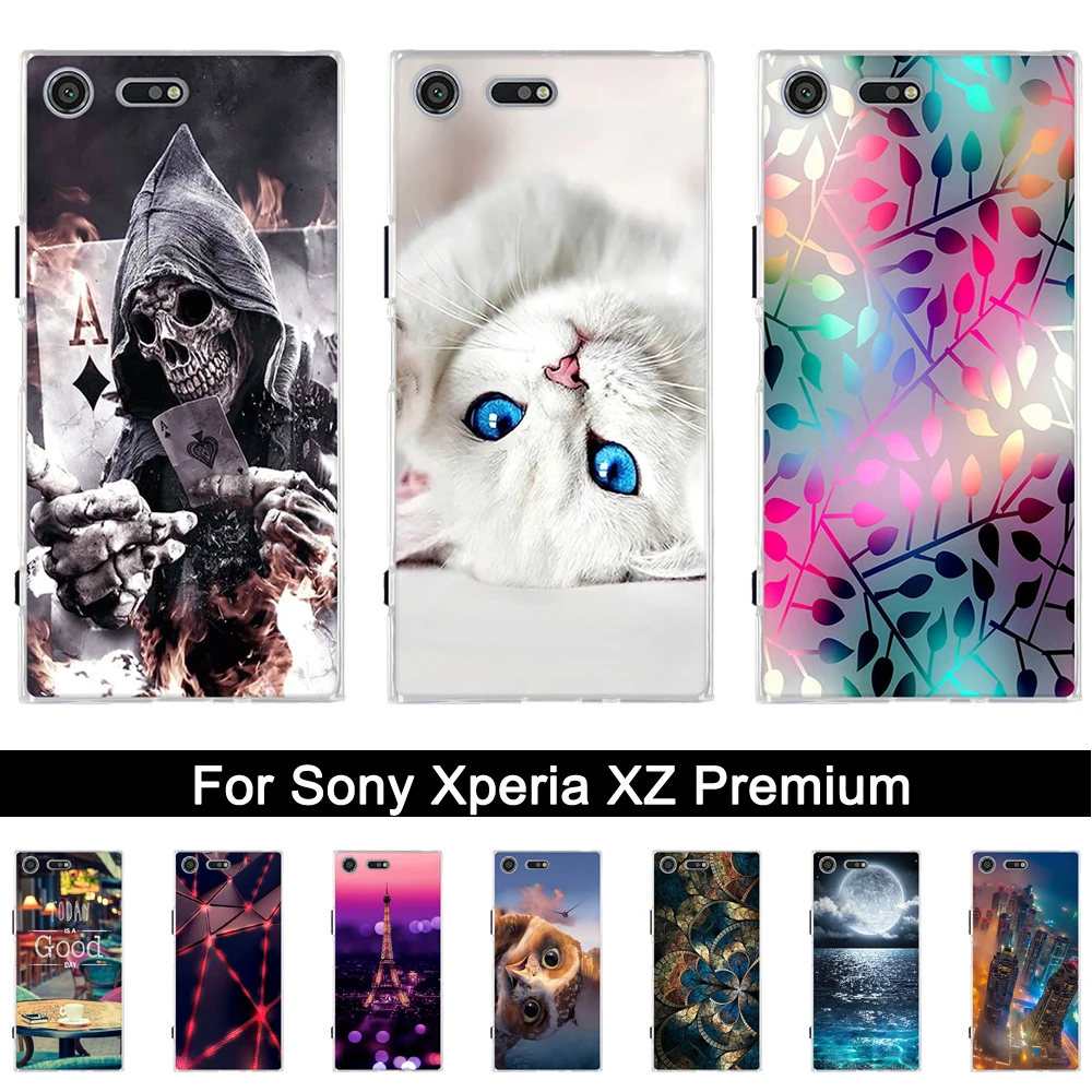 

Silicone Case for Sony Xperia XZ Premium G8141 G8142 TPU Back Phone Cover for sony xperia xz premium 5.5 inch Print Shells Bags