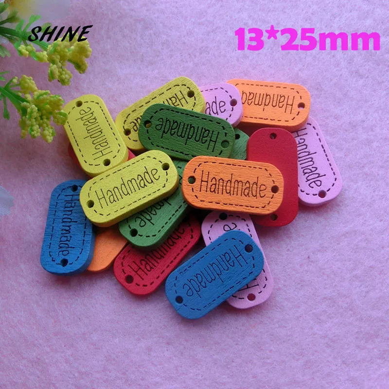 50 шт. декоративные украшения для скрапбукинга 25 х13 мм|wooden buttons|multicolor buttonssewing wooden |