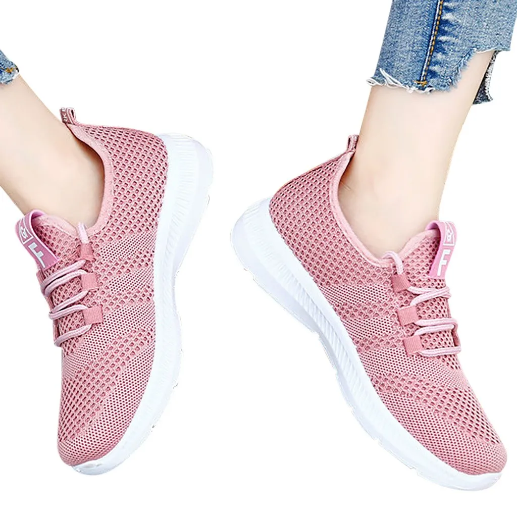 

New Arrival Flat Breathable Mesh Shoes Women Summer Ladies Casual Shoes Lightweight Soft Sneakers Women Zapatos Mujer