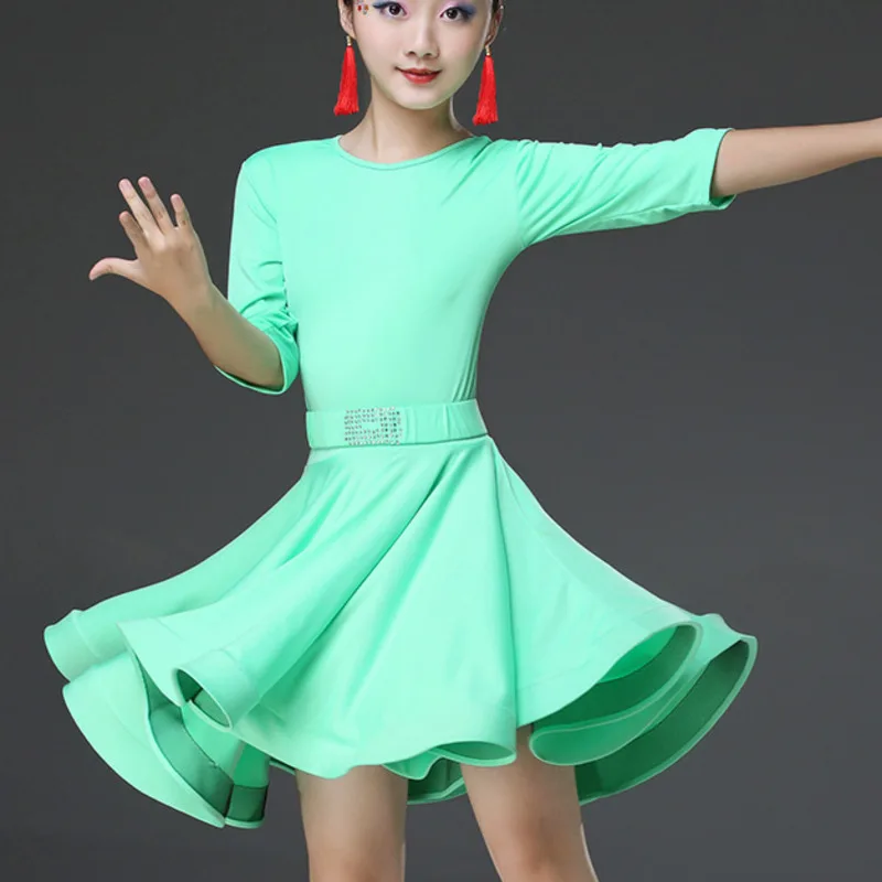 2020 платья для латинских танцев девочек бальное платье бархатная детская юбка