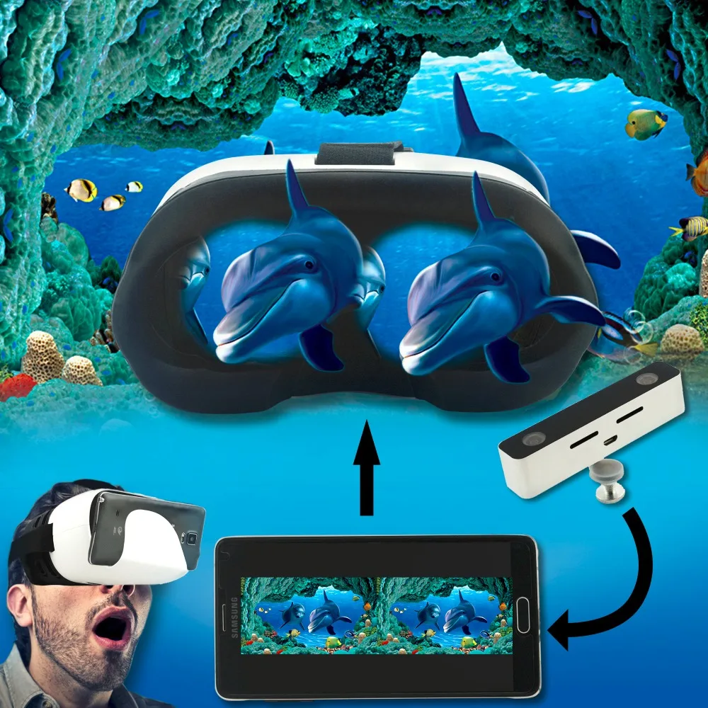 SVPRO 3D видеокамера двойной широкоугольный объектив VR Мини Цифровая камера для Android