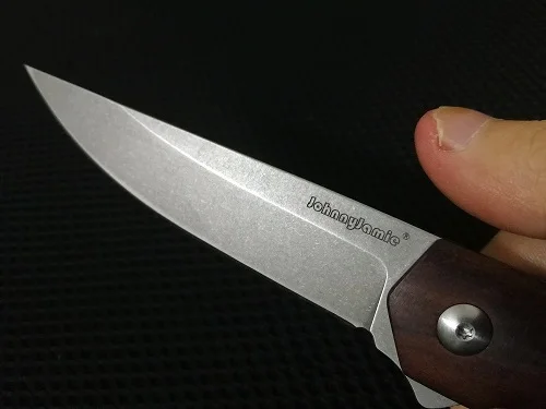 Stonewashed Blade Фирма jonnyjamie, военный складной нож D2, сталь, лезвие с плоским краем, деревянная ручка, тактический боевой нож, s, нож для выживания, кемпинга, охоты - Цвет: Stonewashed Blade