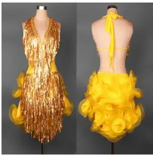 

Latin Dance Dress for Women Latin Dancing Green rosy yellow Latin for Performance Shiny Latin Salsa Dresses Fringe Dress
