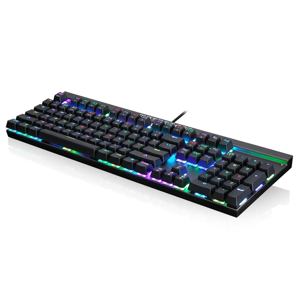 MOTOSPEED CK103 игровая клавиатура механическая синий переключатель USB многоцветная