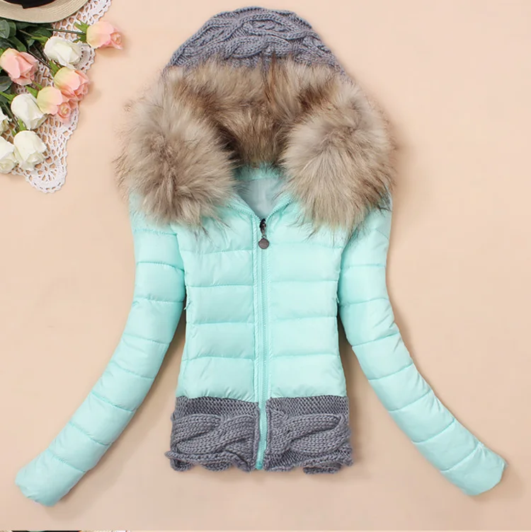 

Womens Winter Jackets Coats 2016 Faux Fur Collar Women's Parkas Ladies Cotton Padded Winter jacket Female Manteau Femme WJ101