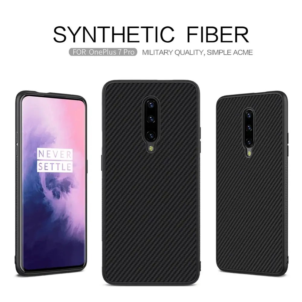 NILLKIN Synthetic Fiber Case for Oneplus 7 Luxury Slim Carbon PP Plastic Back Cover Phone Cases For pro | Мобильные телефоны и
