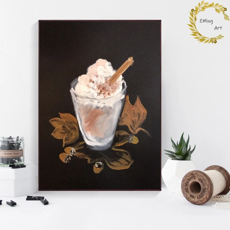 Винтажный Ретро кофе и десерт макарон латте печенье шоколад кафе бары постер