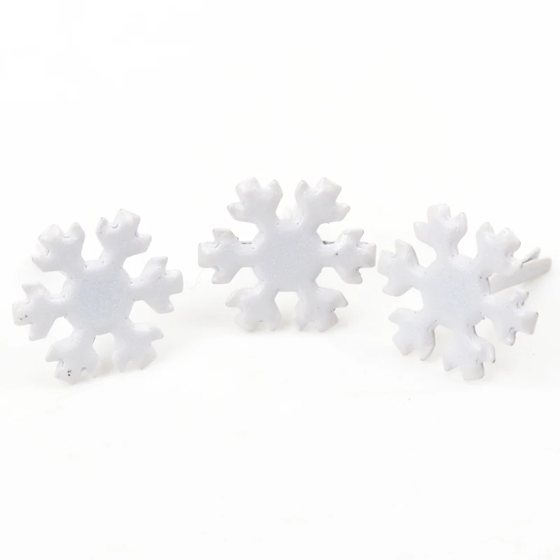 50 шт., белые металлические шипы Sonwflake, шипы для скрапбукинга, украшения, застежка, рукоделие, штифт, украшение 12x14 мм