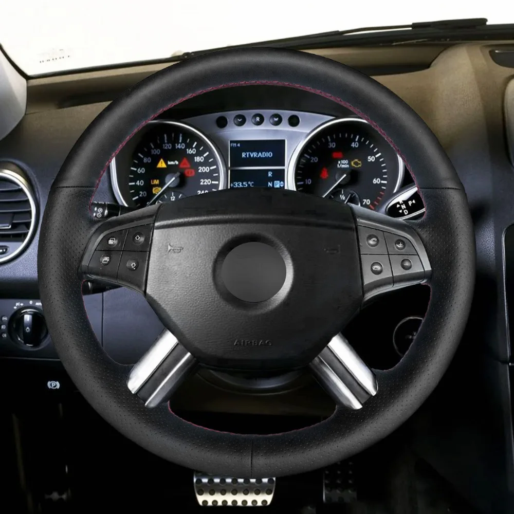 MEWANT черный чехол на руль из натуральной кожи для Mercedes Benz W164 m-класс ML350 ML500 2005 2006X164 gl-класс GL450