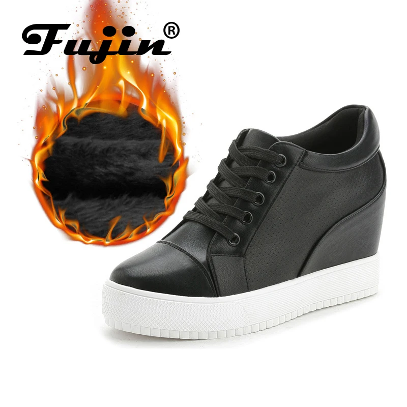 Fujin/брендовая летняя дышащая обувь Женская на танкетке 7 см повседневная высокой