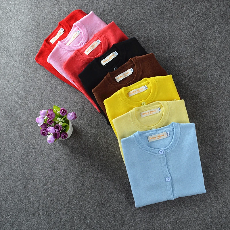 Новинка 2018 демисезонный вязаный свитер для маленьких девочек пальто 1 7 лет