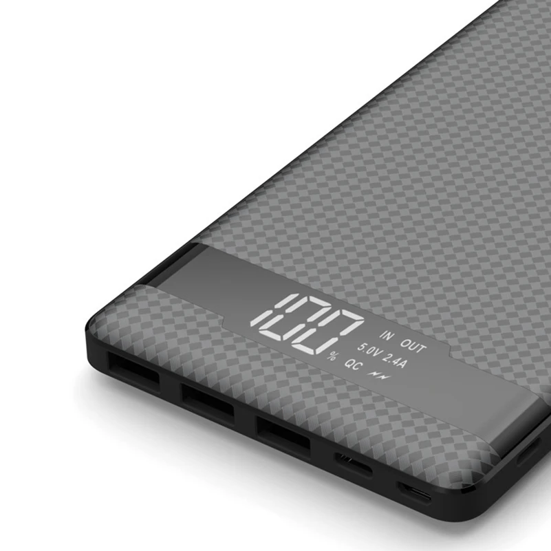 Для iPhone Xiaomi power Bank Внешняя 10000 мАч 2.4A Быстрая Зарядка power Bank usb type-C вход ультра тонкий мобильный телефон power bank