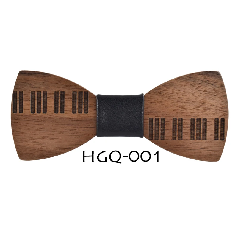 HGQ-001 Галстуки для мужчин модный смокинг Классический пианино ключи бабочка Свадебная вечеринка бабочка деревянный галстук-бабочка - Цвет: HGQ-001