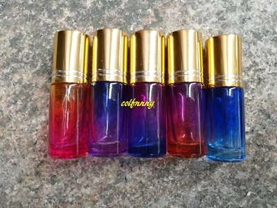 300 шт./лот Золотая крышка 5 мл градиент толстое стекло рулон на бутылке пустые