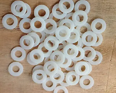 

200pcs Nylon Flat Washer M5 (ID) x 10 (OD) x 1mm Thick