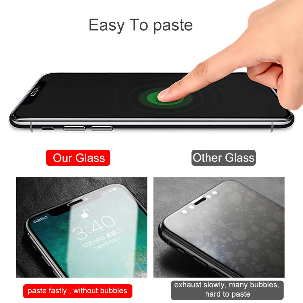 Для iPhone Защита экрана стекло 7 6 6s 8 Plus XS Max XR изогнутое закаленное экран для X полное