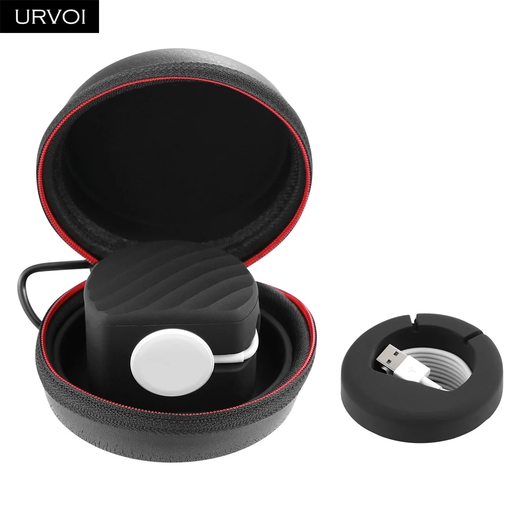URVOI 2 в 1 держатель для Apple Watch series 4/3/2/1 Airpods модный круглый дизайн легко носить с крючком сумка для часов PU с силиконовым