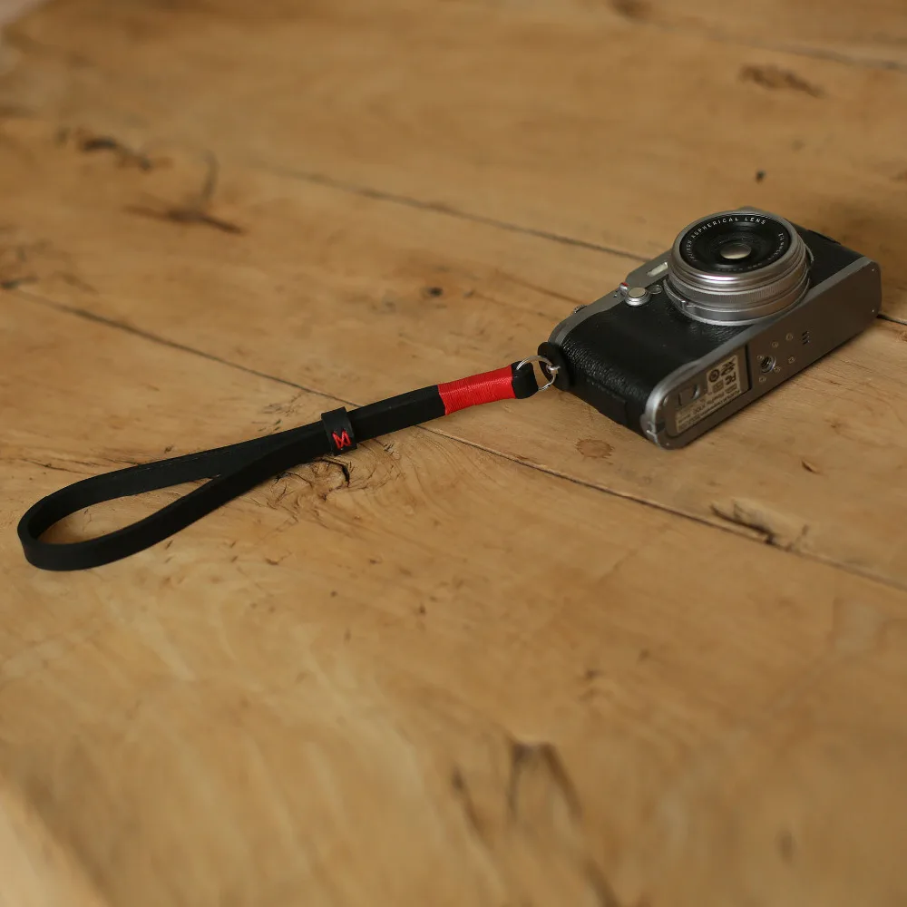 RED top 10mm black Thickened leather Handmade camera wrist strap &amp Windmup | Электроника