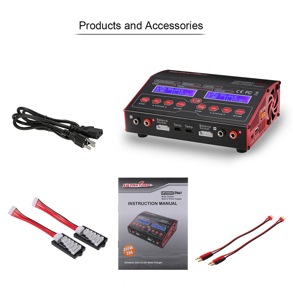 Lipo зарядное устройство RC power UP240AC DUO 240 Вт 2в1 LiPo NIMH NiCd Батарея RC вертолет Дрон баланс зарядное устройство Dis зарядное устройство 18 в DCInput - Цвет: US Plug