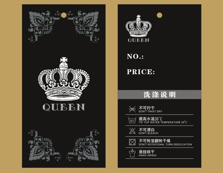 800gsm бесплатно высечки Золото Серебро фольга/штамповки этикетки одежды ярлык на