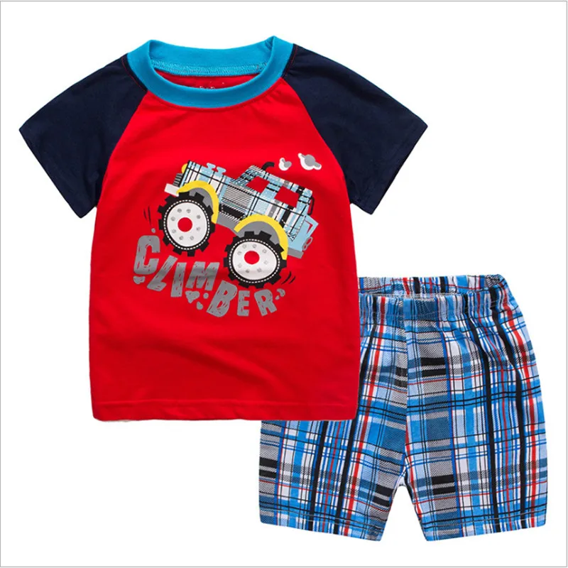 Baby Boy Clothes Jumping kids suits Children Summer Toddler Boys Clothing sets embroidery turtle animals clothing |
