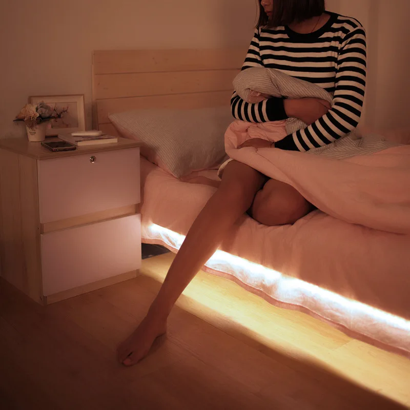 

led lamp string nightlight sensor control Plug AC power supply Without battery wall bedroom cupboard kitchen corridor toilet