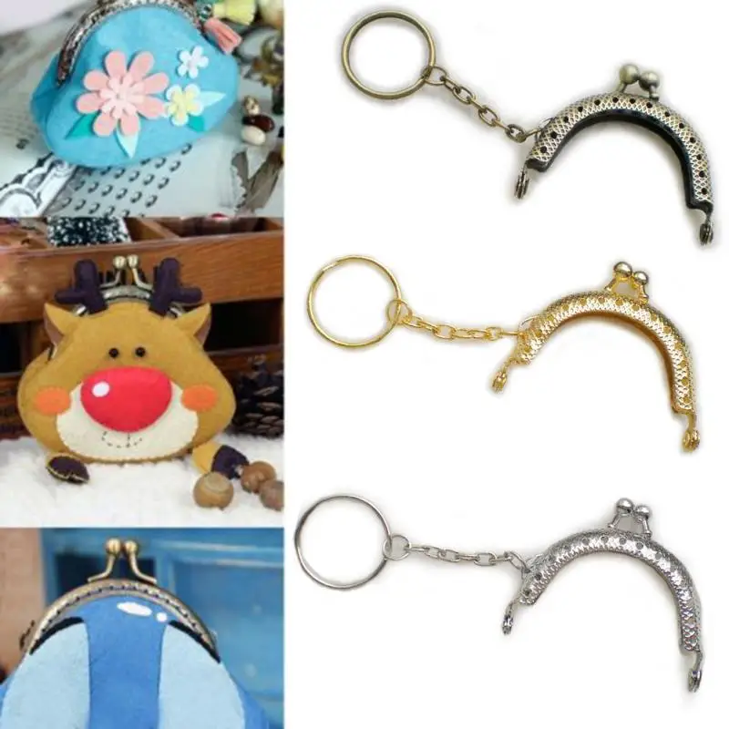 Металлический кошелек для монет сумка смены кошелька рамка с брелком арка замок