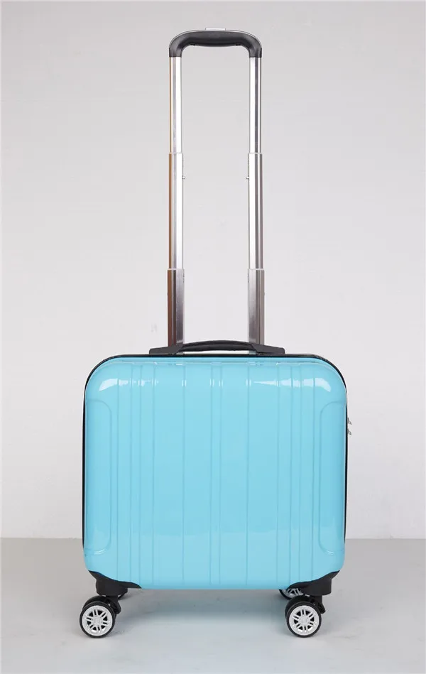 Stripes Blue ZYJ настраиваемый багаж на колесиках для девочек и мальчиков, милый детский чемодан на колесиках из сплава, чемодан на колесиках, 18 дюймов, чемодан - Цвет: Stripes Blue