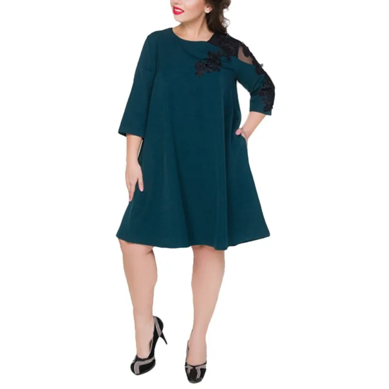 Летнее платье большого размера 5XL 6XL свободное для женщин кружевное вечернее