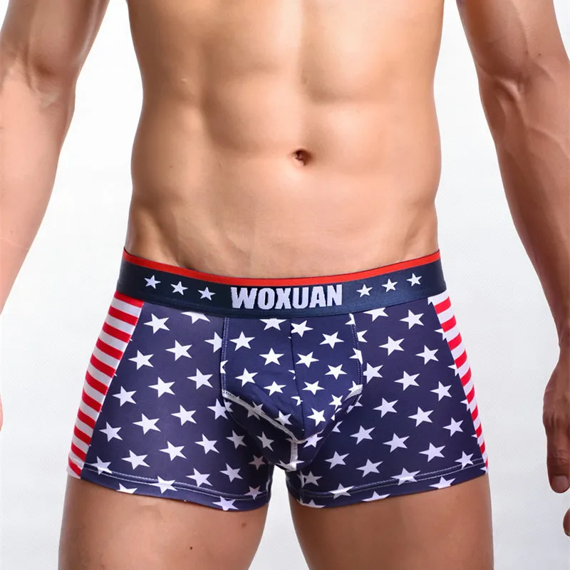 Мужское нижнее белье, хлопковые трусы, импортные товары, AliExpress, американский флаг, с принтом, усиленные мужские трусы-боксеры